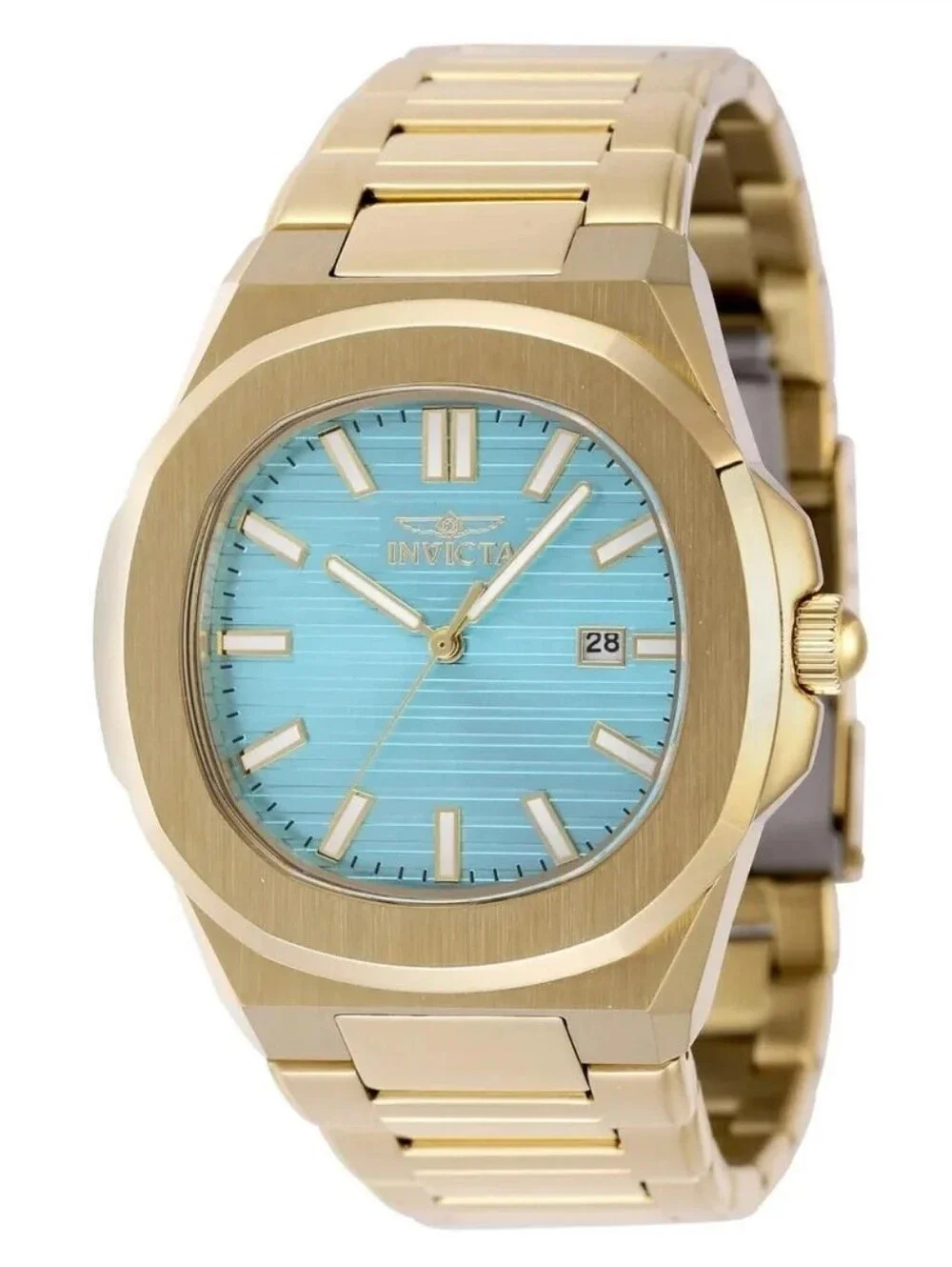 NWT Invicta Speedway Men's Watch - 41mm, Gold 48517 Tiffany Blue Textured Dial